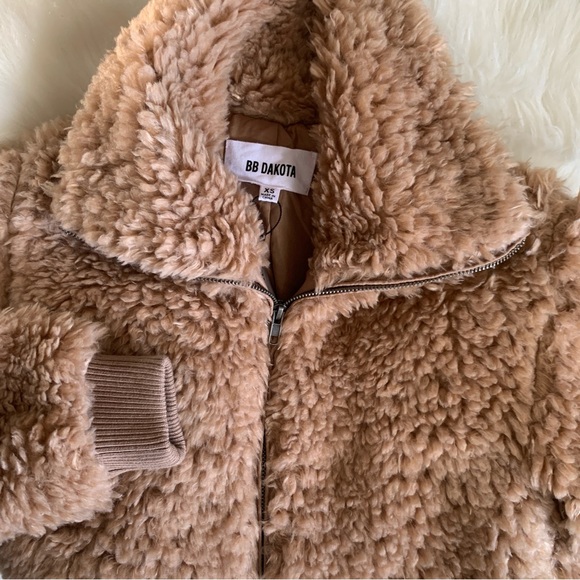BB Dakota Brown Size XS Fuzzy Jacket Teddy Plush Soft Cozy Warm Coat New - Picture 15 of 16